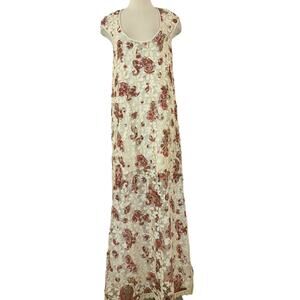 Free People Lilly Lace Maxi Dress Ivory/Cream Floral Crochet | Size XL NWT